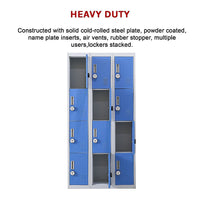 12-Door Locker for Office Gym Shed School Home Storage - 4-Digit Combination Lock