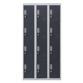 12-Door Locker for Office Gym Shed School Home Storage - Padlock-operated