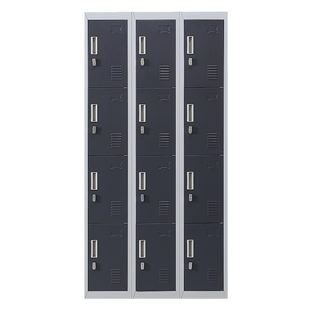 12-Door Locker for Office Gym Shed School Home Storage - Padlock-operated