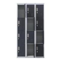 12-Door Locker for Office Gym Shed School Home Storage - Padlock-operated