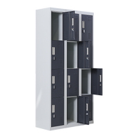 12-Door Locker for Office Gym Shed School Home Storage - Padlock-operated