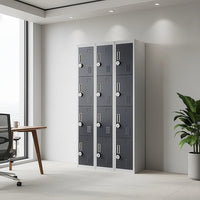 12-Door Locker for Office Gym Shed School Home Storage - 4-Digit Combination Lock