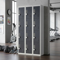 12-Door Locker for Office Gym Shed School Home Storage - 4-Digit Combination Lock