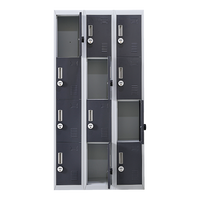 12-Door Locker for Office Gym Shed School Home Storage - 4-Digit Combination Lock