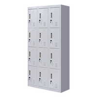 12-Door Locker for Office Gym Shed School Home Storage - Standard Lock with Keys