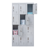 12-Door Locker for Office Gym Shed School Home Storage - Standard Lock with Keys