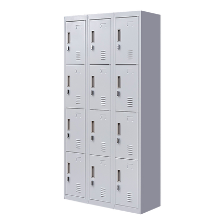12-Door Locker for Office Gym Shed School Home Storage - Padlock-operated