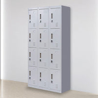 12-Door Locker for Office Gym Shed School Home Storage - Padlock-operated