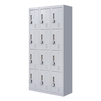 12-Door Locker for Office Gym Shed School Home Storage - 4-Digit Combination Lock