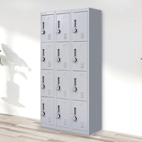 12-Door Locker for Office Gym Shed School Home Storage - 4-Digit Combination Lock