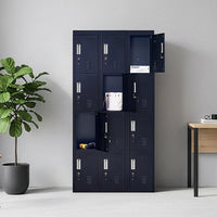 12-Door Locker for Office Gym Shed School Home Storage - Standard Lock with Keys