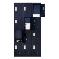 12-Door Locker for Office Gym Shed School Home Storage - Standard Lock with Keys