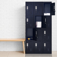 12-Door Locker for Office Gym Shed School Home Storage - Standard Lock with Keys