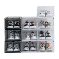 Sneaker Display Case Shoe Storage Organizer Box Stackable Plastic Clear Magnetic