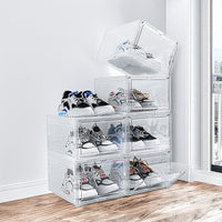 Sneaker Display Case Shoe Storage Organizer Box Stackable Plastic Clear Magnetic