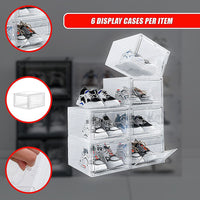 Sneaker Display Case Shoe Storage Organizer Box Stackable Plastic Clear Magnetic