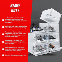 Sneaker Display Case Shoe Storage Organizer Box Stackable Plastic Clear Magnetic