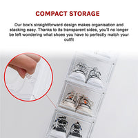 Sneaker Display Case Shoe Storage Organizer Box Stackable Plastic Clear Magnetic