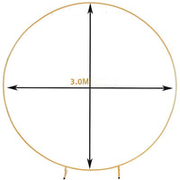 3M Gold Wedding Hoop Round Circle Arch Backdrop Flower Display Stand Frame Background