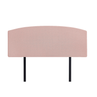 Linen Fabric Double Bed Curved Headboard Bedhead - Pale Pink