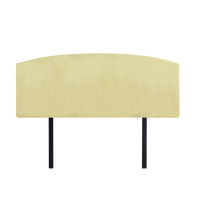 Linen Fabric Double Bed Curved Headboard Bedhead - Sulfur Yellow