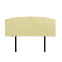 Linen Fabric Queen Bed Curved Headboard Bedhead - Sulfur Yellow