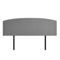 Linen Fabric King Bed Curved Headboard Bedhead - Night Ash