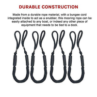 4 Pack Marine Bungee Dock Line Boat Mooring Rope Anchor Cord Stretch
