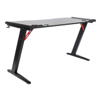 LED Gaming Desk Computer Table with Cup Holder Headphone Hook Cable Hole