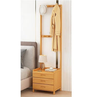 Wooden Hall Stand Floor Coat Rack with Drawer Modern Minimalist Style