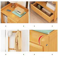Wooden Hall Stand Floor Coat Rack with Drawer Modern Minimalist Style