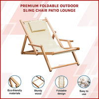 Premium Foldable Outdoor Sling Chair Patio Lounge