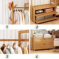 100cm Clothes Rack Stand Storage Shelves Modern Coat Tree