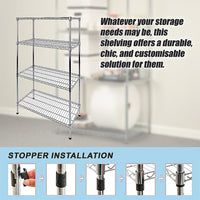 Modular Wire Storage Shelf 1200 x 450 x 1800mm Steel Shelving