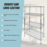 Modular Wire Storage Shelf 1200 x 450 x 1800mm Steel Shelving