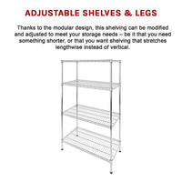 Modular Wire Storage Shelf 900 x 350 x 1800mm Steel Shelving