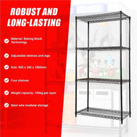 Modular Wire Storage Shelf 900 x 350 x 1800mm Steel Shelving