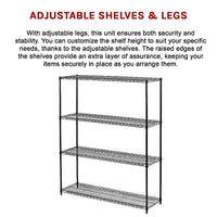 Modular Wire Storage Shelf 1500 x 450 x 1800mm Steel Shelving