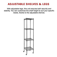 Modular Wire Storage Shelf 450 x 450 x 1800mm Steel Shelving