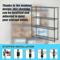 Modular Wire Storage Shelf 1200 x 600 x 1800mm Steel Shelving