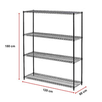 Modular Wire Storage Shelf 1200 x 600 x 1800mm Steel Shelving