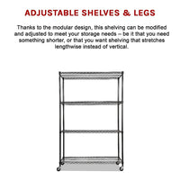 Modular Wire Storage Shelf 1200 x 600 x 1800mm Steel Shelving