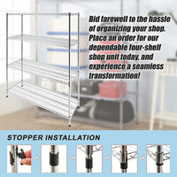 Modular Wire Storage Shelf 1500 x 350 x 1800mm Steel Shelving