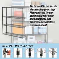 Modular Wire Storage Shelf 1500 x 350 x 1800mm Steel Shelving