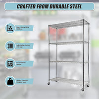 Modular Wire Storage Shelf 1500 x 350 x 1800mm Steel Shelving