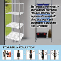 Modular Wire Storage Shelf 350 x 350 x 1800mm Steel Shelving