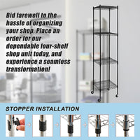 Modular Wire Storage Shelf 350 x 350 x 1800mm Steel Shelving