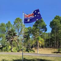 9.1m Flag Pole Kit Telescopic Heavy Duty 16 Gauge Aluminium with Flag