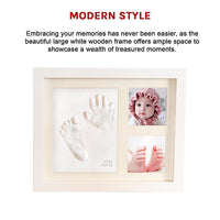 Baby Hand & Foot Print Clay Cast Kit Photo Picture Frame Christening Gift