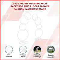 2pcs Round Wedding Arch Backdrop Rings Loops Flower Balloon Lawn Row Stand